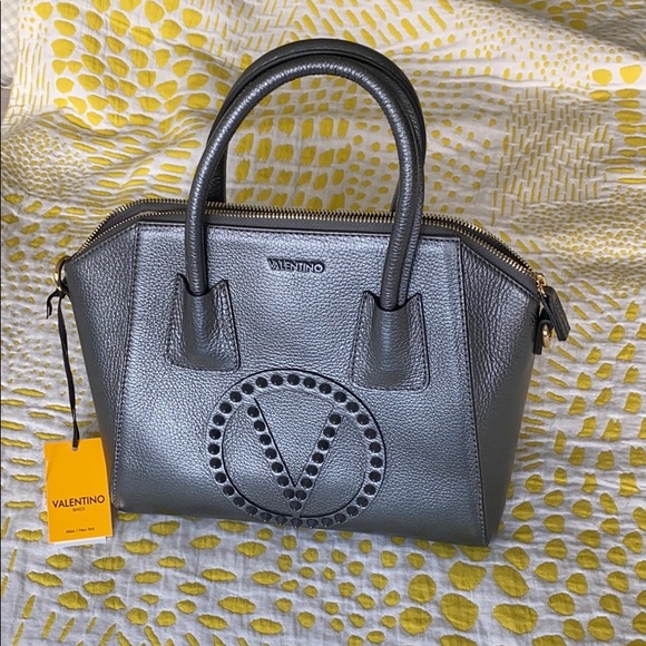 valentino minimi studded leather tote